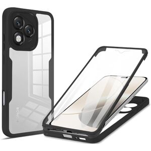 Set 360: Husa cu folie integrata pentru  Honor 400 Lite Protectie 360 fata / spate - Negru