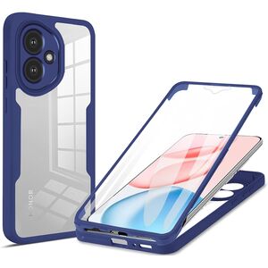 Set 360: Husa cu folie integrata pentru  Honor 400 Protectie 360 fata / spate - Albastru