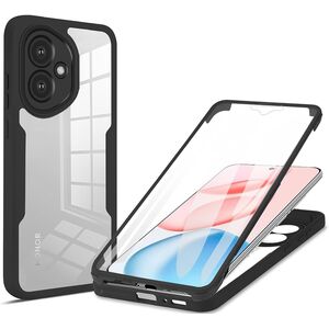 Set 360: Husa cu folie integrata pentru  Honor 400 Protectie 360 fata / spate - Negru