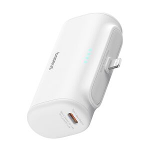 Power Bank pentru Telefon, Lightning, 20W, 5000mAh, Cablu Type-C - Baseus (P10068307413-00) - White