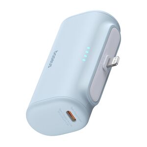 Power Bank pentru Telefon, Lightning, 20W, 5000mAh, Cablu Type-C - Baseus (P10068307413-00) - Bleu