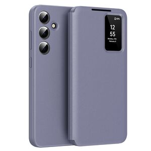 Husa pentru  Samsung Galaxy A56 Smart Window View Tip Carte – Design Premium, Vizualizare Inteligenta, Protectie 360°, Card Slot, Textura Mata Eleganta - Mov