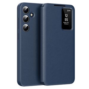 Husa pentru  Samsung Galaxy S24+ Plus Smart Window View Tip Carte – Design Premium, Vizualizare Inteligenta, Protectie 360°, Card Slot, Textura Mata Eleganta - Albastru