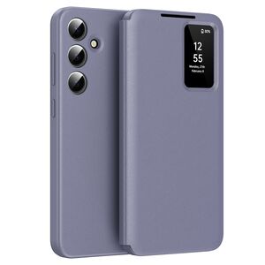 Husa pentru  Samsung Galaxy S24+ Plus Smart Window View Tip Carte – Design Premium, Vizualizare Inteligenta, Protectie 360°, Card Slot, Textura Mata Eleganta - Mov
