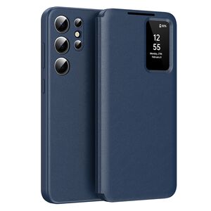Husa pentru  Samsung Galaxy S24 Ultra Smart Window View Tip Carte – Design Premium, Vizualizare Inteligenta, Protectie 360°, Card Slot, Textura Mata Eleganta - Albastru