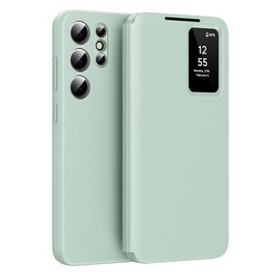 Husa pentru  Samsung Galaxy S24 Ultra Smart Window View Tip Carte – Design Premium, Vizualizare Inteligenta, Protectie 360°, Card Slot, Textura Mata Eleganta - Verde
