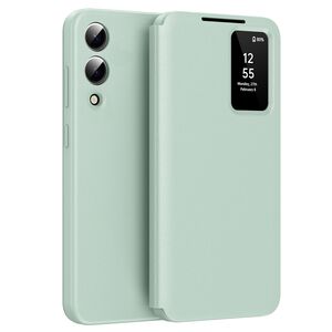 Husa pentru  Samsung Galaxy S25 Edge Smart Window View Tip Carte – Design Premium, Vizualizare Inteligenta, Protectie 360°, Card Slot, Textura Mata Eleganta - Verde