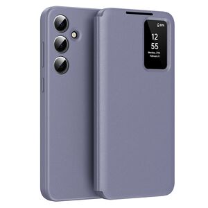 Husa pentru  Samsung Galaxy S25 Smart Window View Tip Carte – Design Premium, Vizualizare Inteligenta, Protectie 360°, Card Slot, Textura Mata Eleganta - Mov