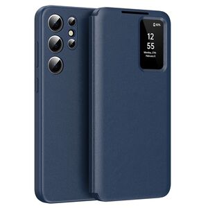 Husa pentru  Samsung Galaxy S25 Ultra Smart Window View Tip Carte – Design Premium, Vizualizare Inteligenta, Protectie 360°, Card Slot, Textura Mata Eleganta - Albastru
