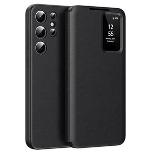 Husa pentru  Samsung Galaxy S25 Ultra Smart Window View Tip Carte – Design Premium, Vizualizare Inteligenta, Protectie 360°, Card Slot, Textura Mata Eleganta - Negru