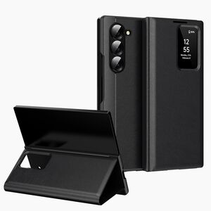 Husa pentru  Samsung Galaxy Z Fold 6 Smart Window View Tip Carte – Design Premium, Vizualizare Inteligenta, Protectie 360°, Card Slot, Textura Mata Eleganta - Negru