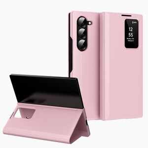 Husa pentru  Samsung Galaxy Z Fold 6 Smart Window View Tip Carte – Design Premium, Vizualizare Inteligenta, Protectie 360°, Card Slot, Textura Mata Eleganta - Roz
