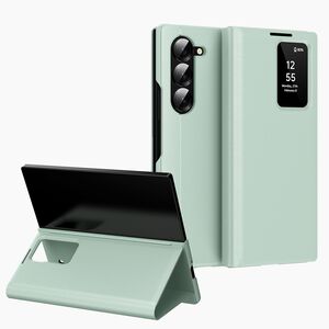 Husa pentru  Samsung Galaxy Z Fold 6 Smart Window View Tip Carte – Design Premium, Vizualizare Inteligenta, Protectie 360°, Card Slot, Textura Mata Eleganta - Verde