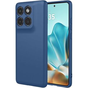 Husa pentru  Motorola Moto G86 Liquid Silicone, subțire, captusita cu microfibra, anti amprentă, protectie cameră foto, Albastru