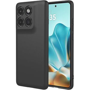 Husa pentru  Motorola Moto G86 Liquid Silicone, subțire, captusita cu microfibra, anti amprentă, protectie cameră foto, Negru