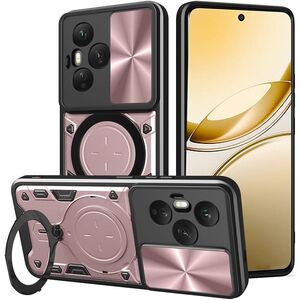 Husa pentru  Honor 400 Pro cu protecție pentru cameră și suport magnetic integrat Ring Shockproof, Rose Gold