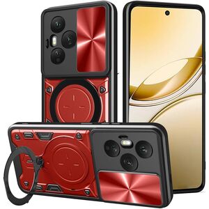Husa pentru  Honor 400 Pro cu protecție pentru cameră și suport magnetic integrat Ring Shockproof, Rosu