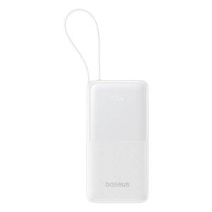Baterie externa 10000mAh, 20W, Cablu Incorporat Type-C - Baseus Bipow 2 - Alb