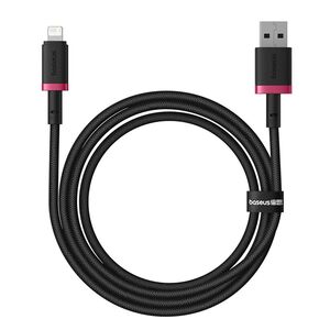 Cablu de Date USB la Lightning, 2.4A, 1m - Baseus Dura - Rosu / Negru