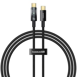 Cablu Type-C, Auto Shutdown, 100W, 1m - Baseus Explorer - Cluster Black