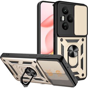 Husa pentru  Honor 400 Pro Ring Armor Kickstand Tough Rugged Cover cu protectie camera, Auriu