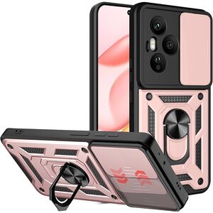 Husa pentru  Honor 400 Pro Ring Armor Kickstand Tough Rugged Cover cu protectie camera, Roz