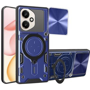 Husa pentru  Honor 400 cu protecție pentru cameră și suport magnetic integrat Ring Shockproof, Albastru