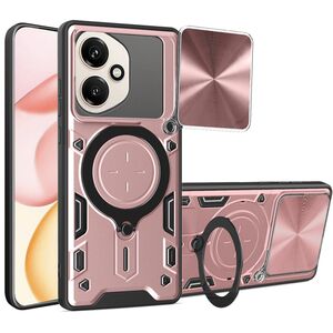 Husa pentru  Honor 400 cu protecție pentru cameră și suport magnetic integrat Ring Shockproof, Rose Gold