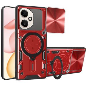 Husa pentru  Honor 400 cu protecție pentru cameră și suport magnetic integrat Ring Shockproof, Rosu