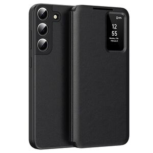 Husa pentru  Samsung Galaxy S22 Plus 5G Smart Window View Tip Carte – Design Premium, Vizualizare Inteligenta, Protectie 360°, Card Slot, Textura Mata Eleganta - Negru