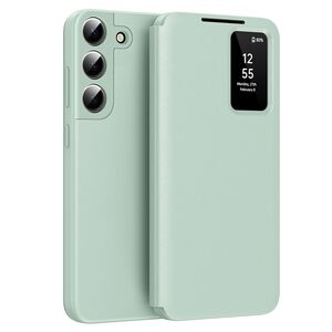 Husa pentru  Samsung Galaxy S22 Plus 5G Smart Window View Tip Carte – Design Premium, Vizualizare Inteligenta, Protectie 360°, Card Slot, Textura Mata Eleganta - Verde
