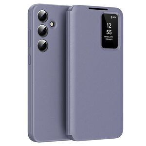 Husa pentru  Samsung Galaxy S23 FE Smart Window View Tip Carte – Design Premium, Vizualizare Inteligenta, Protectie 360°, Card Slot, Textura Mata Eleganta - Mov