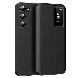 Husa pentru  Samsung Galaxy S23 Plus  Smart Window View Tip Carte – Design Premium, Vizualizare Inteligenta, Protectie 360°, Card Slot, Textura Mata Eleganta - Negru