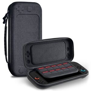 Husa durabila HardShield pentru Nintendo Switch 2 – Protectie Rigida, Compartiment pentru 10 Jocuri, Design Compact – Gri inchis