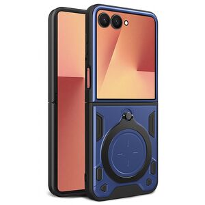 Husa pentru Samsung Galaxy Z Flip 7 cu suport magnetic integrat Ring Shockproof, Albastru