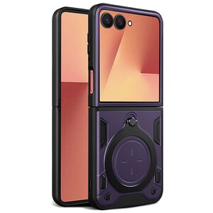 Husa pentru Samsung Galaxy Z Flip 7 cu suport magnetic integrat Ring Shockproof, Mov