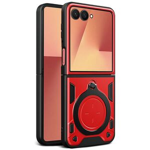 Husa pentru Samsung Galaxy Z Flip 7 cu suport magnetic integrat Ring Shockproof, Rosu