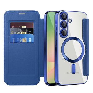 Husa pentru  Samsung Galaxy A56 EliteBook Executive Tip Carte cu Protectie RFID, Compatibilitate MagSafe si protectie lentile Transparent - Albastru