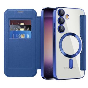 Husa pentru  Samsung Galaxy S23 Plus  EliteBook Executive Tip Carte cu Protectie RFID, Compatibilitate MagSafe si protectie lentile Transparent - Albastru
