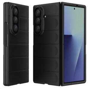 Husa pentru  Samsung Galaxy Z Fold 7 Liquid Silicone, Microfibre Lining, Non-Slip Airbag Design, Negru