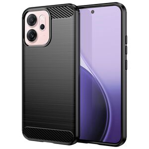 Husa pentru Oppo Reno 14F Carbon Liquid Silicone, Negru