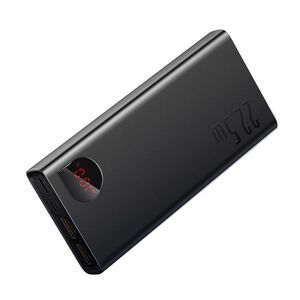 Acumulator Extern 2x USB, Type-C, Lightning, Micro-USB, Fast Charging, 22.5W, 20000mAh + Cablu Type-C- Baseus Adaman - Negru