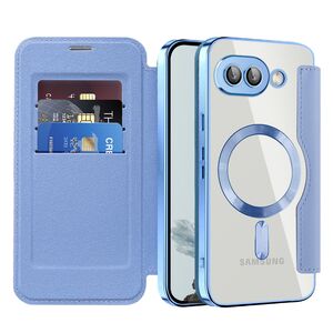 Husa pentru  Google Pixel 9A EliteBook Executive Tip Carte cu Protectie RFID, Compatibilitate MagSafe si protectie lentile Transparent - Albastru deschis