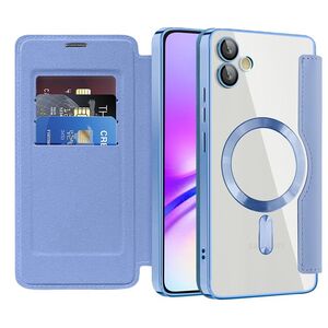 Husa pentru  Samsung Galaxy A05 EliteBook Executive Tip Carte cu Protectie RFID, Compatibilitate MagSafe si protectie lentile Transparent - Albastru deschis