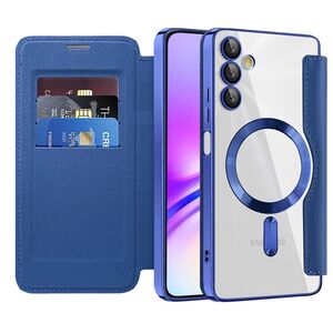 Husa pentru  Samsung Galaxy A05s EliteBook Executive Tip Carte cu Protectie RFID, Compatibilitate MagSafe si protectie lentile Transparent - Albastru