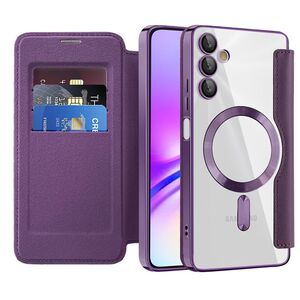 Husa pentru  Samsung Galaxy A05s EliteBook Executive Tip Carte cu Protectie RFID, Compatibilitate MagSafe si protectie lentile Transparent - Mov