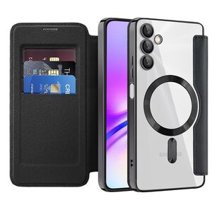 Husa pentru  Samsung Galaxy A05s EliteBook Executive Tip Carte cu Protectie RFID, Compatibilitate MagSafe si protectie lentile Transparent - Negru
