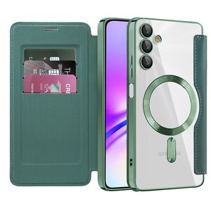 Husa pentru  Samsung Galaxy A05s EliteBook Executive Tip Carte cu Protectie RFID, Compatibilitate MagSafe si protectie lentile Transparent - Verde