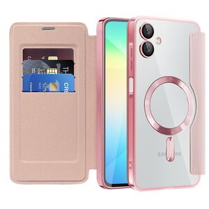 Husa pentru  Samsung Galaxy A06 EliteBook Executive Tip Carte cu Protectie RFID, Compatibilitate MagSafe si protectie lentile Transparent - Roz