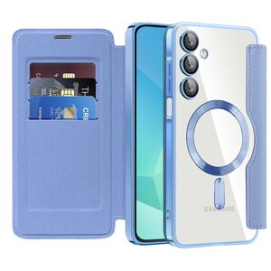Husa pentru  Samsung Galaxy A16 EliteBook Executive Tip Carte cu Protectie RFID, Compatibilitate MagSafe si protectie lentile Transparent - Albastru deschis